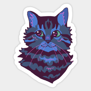 Louis Wain style cat Sticker